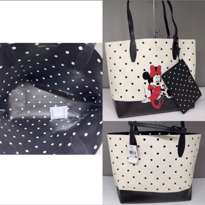 KATE SPADE DISNEY NEW YORK MINNIE MOUSE REVERSIBLE TOTE BAG ORIGINAL