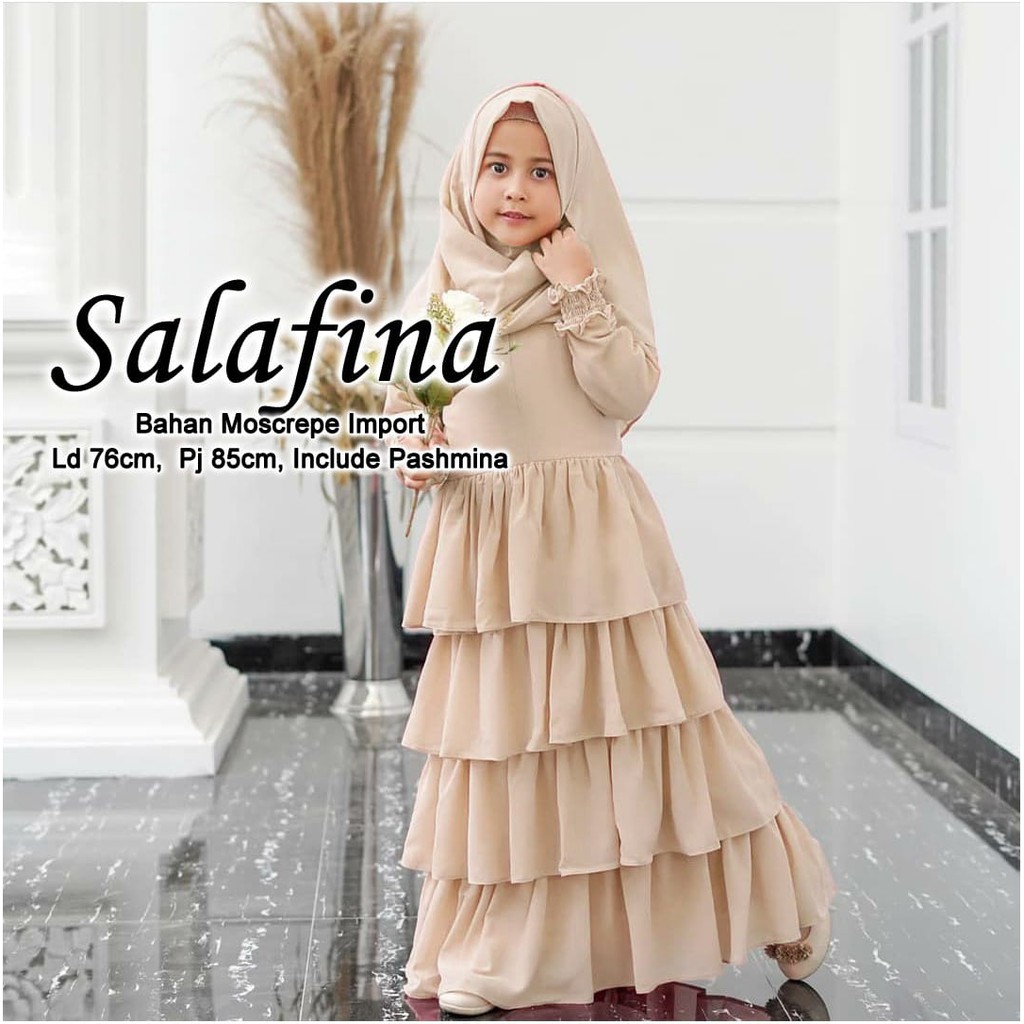 A17 Salafina Syari Kid Bahan moscrepe LD76cm Pjg85cm