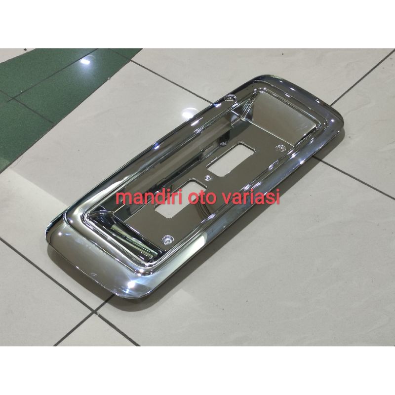 ORNAMENT LIS LIST BAGASI BELAKANG PLAT NOMOR KIJANG KAPSUL CHROME