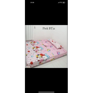 Sprei homemade murah PINK BT21