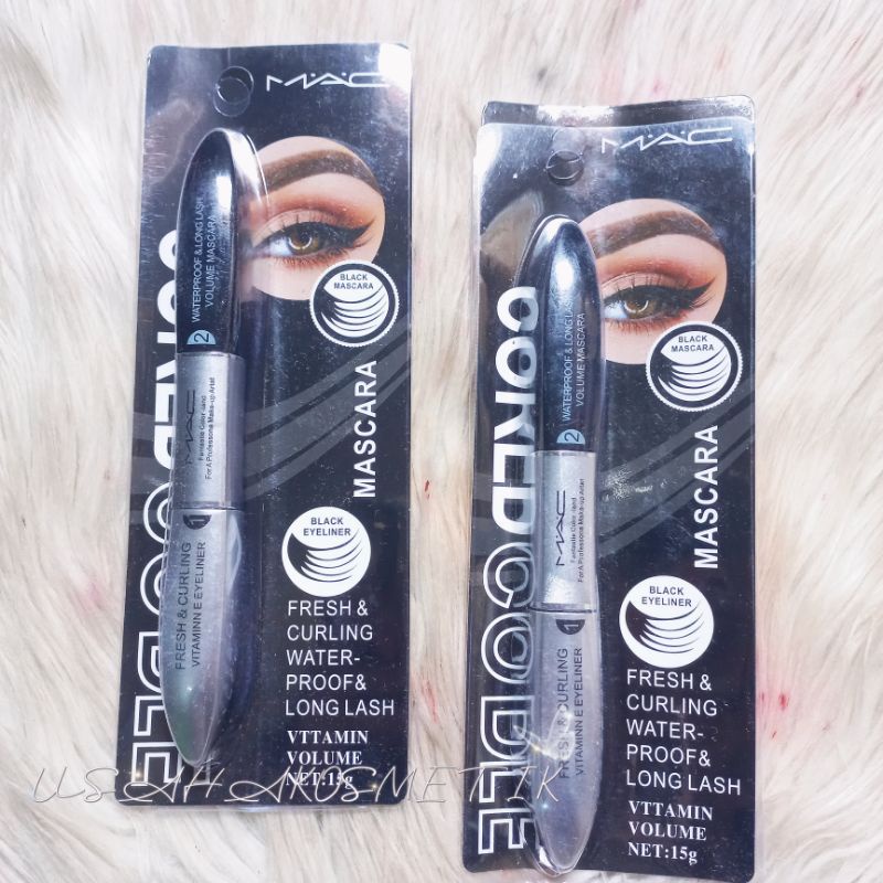 PROMO!! MASCARA + EYELINER  2 IN 1 WATERPROOF LONGLASTING