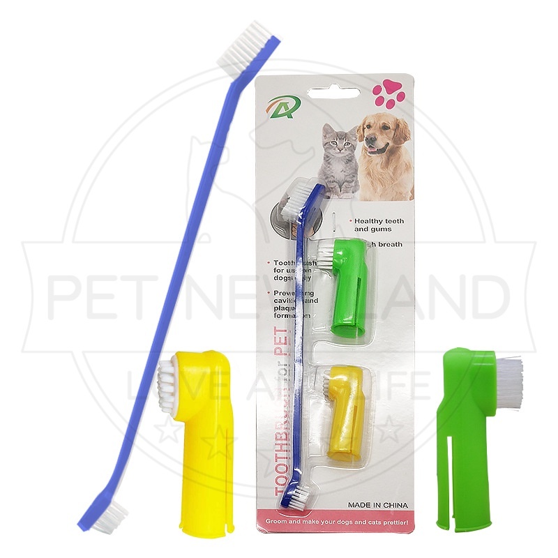 Sikat Kucing Anjing Gigi Jari 1 Set Perawatan gigi Toothbrush Halus Persediaan Hewan Peliharaan
