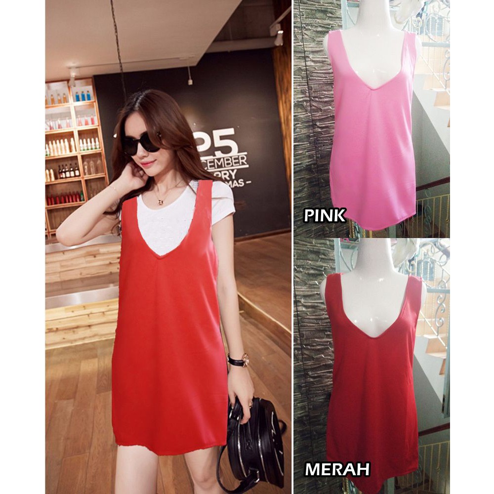 Atasan Wanita Semi Dress V Neck Outer 15805B  RC