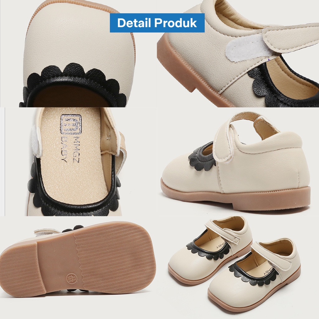 LAPAGO - Sepatu Loafer Anak Perempuan Bunga Casual Import Usia 1-5 Thn Type MDK