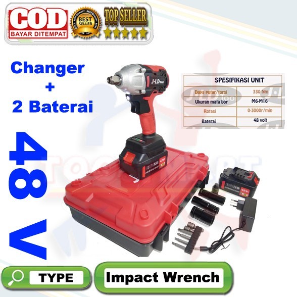 Mesin Impact Wrench Jld Tools Bor 48volt Brush-less