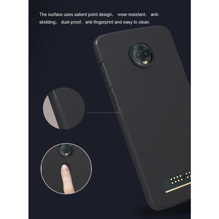 MOTOROLA Z3 PLAY NILLKIN HARDCAASE FROSTED SHIELD ORIGINAL COLOR BLACK