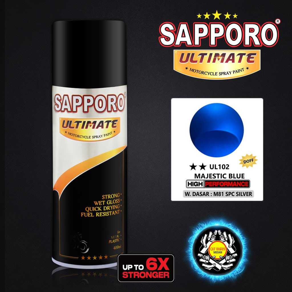 SAPPORO ULTIMATE UL102 MAJESTIC BLUE HIGH PERFORMANCE HP CAT SEMPROT 400 ML UL 102 MAJESTIC BLUE BIR