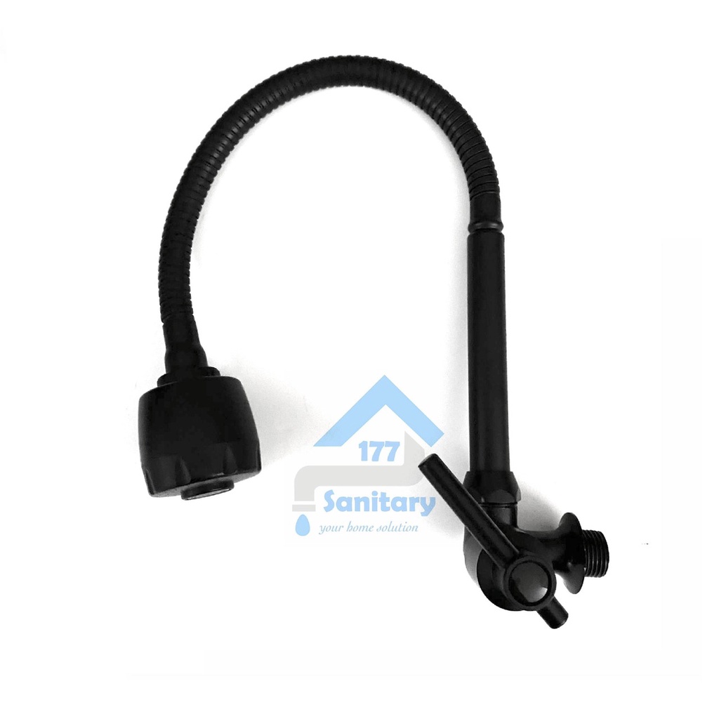 Kran air Angsa Fleksibel Minimalis HITAM BL- Keran sink 2in1 black wastafel bak cuci piring dapur kitchen faucet flexible