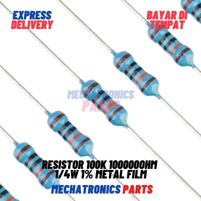 [PAS-0038] 10X RESISTOR 100K 100000OHM 1/4W 1% METAL FILM