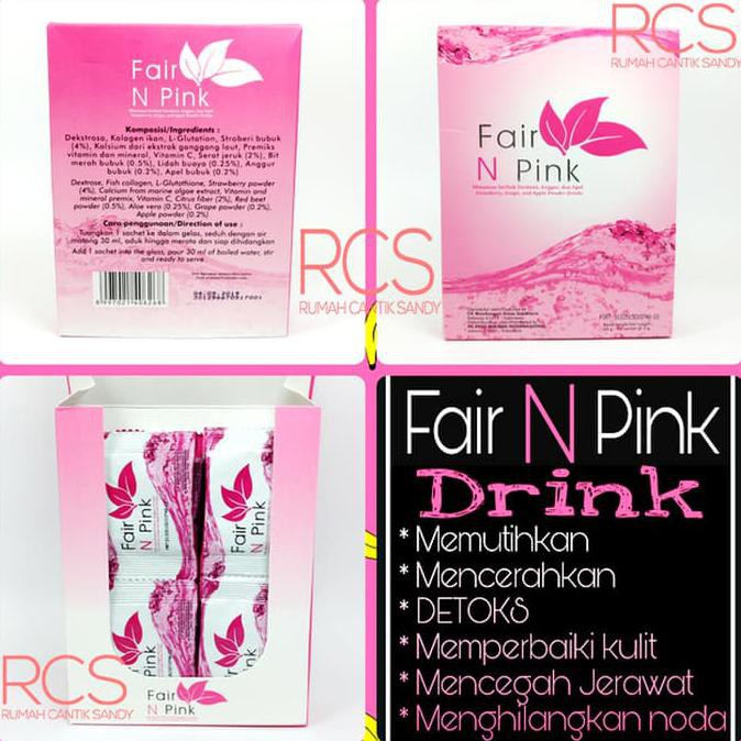 Fair N Pink Drink Minuman Colagen Memutihkan Kulit Tubuh Alami