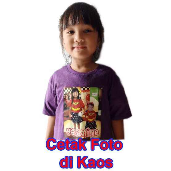 KAOS ANAK CETAK FOTO SENDIRI BAJU SABLON PHOTO GAMBAR