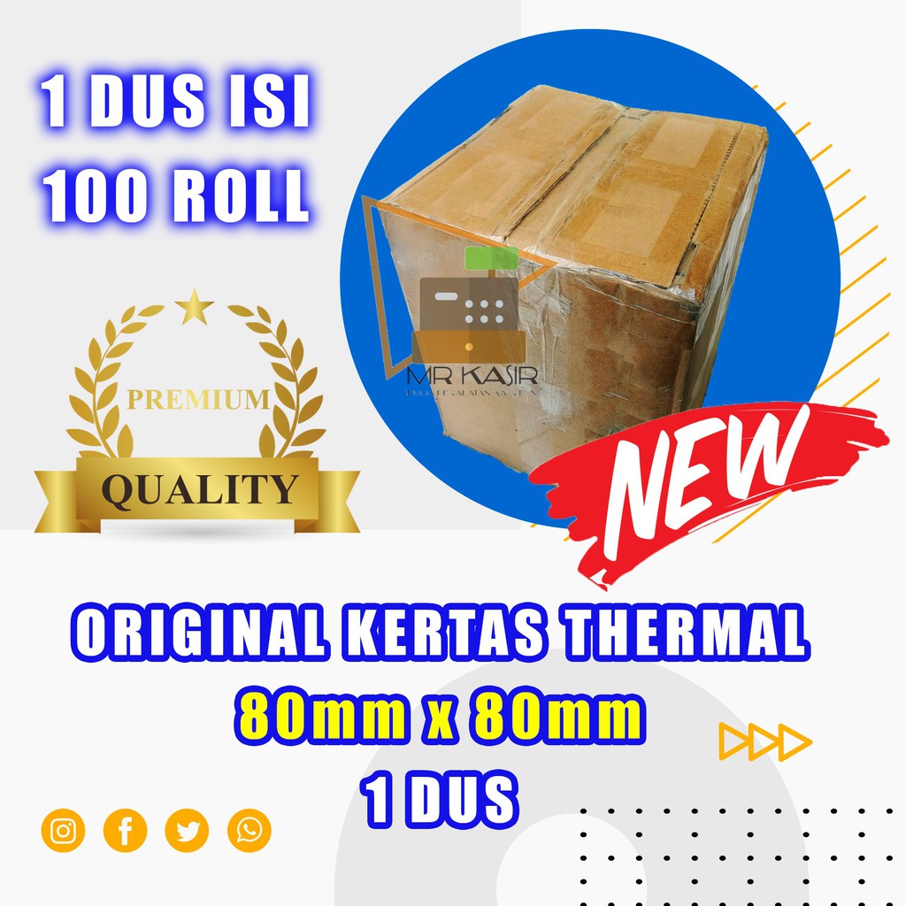 

Kertas thermal paper roll / Kertas Termal 80 x 80 1 Dus 100 ROLL terlaris