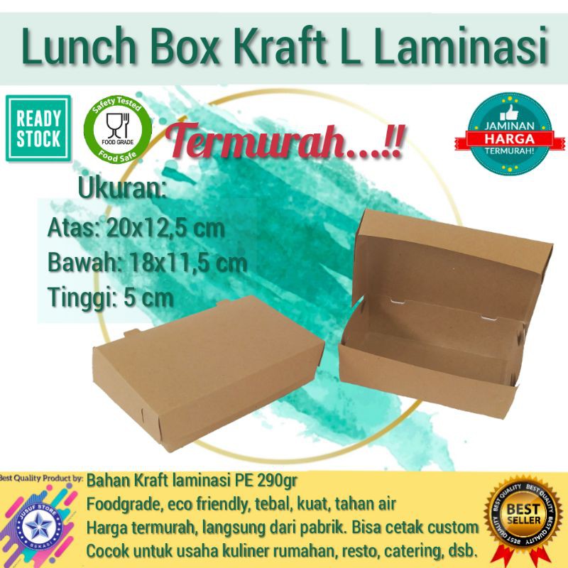 Paper Lunch Box S M L, Lunch Box Paper, Paper Box Lunch, Kemasan ayam Geprek, Box Ayam Geprek Image 2