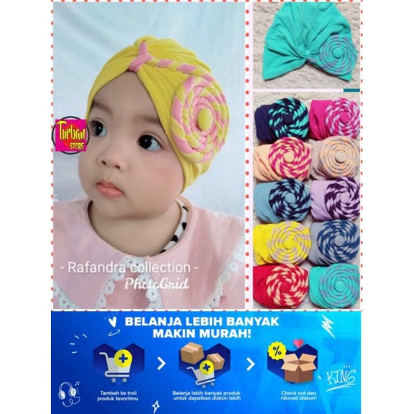 Turban Keong / Turban bayi Lucu/ Turban bayi perempuan