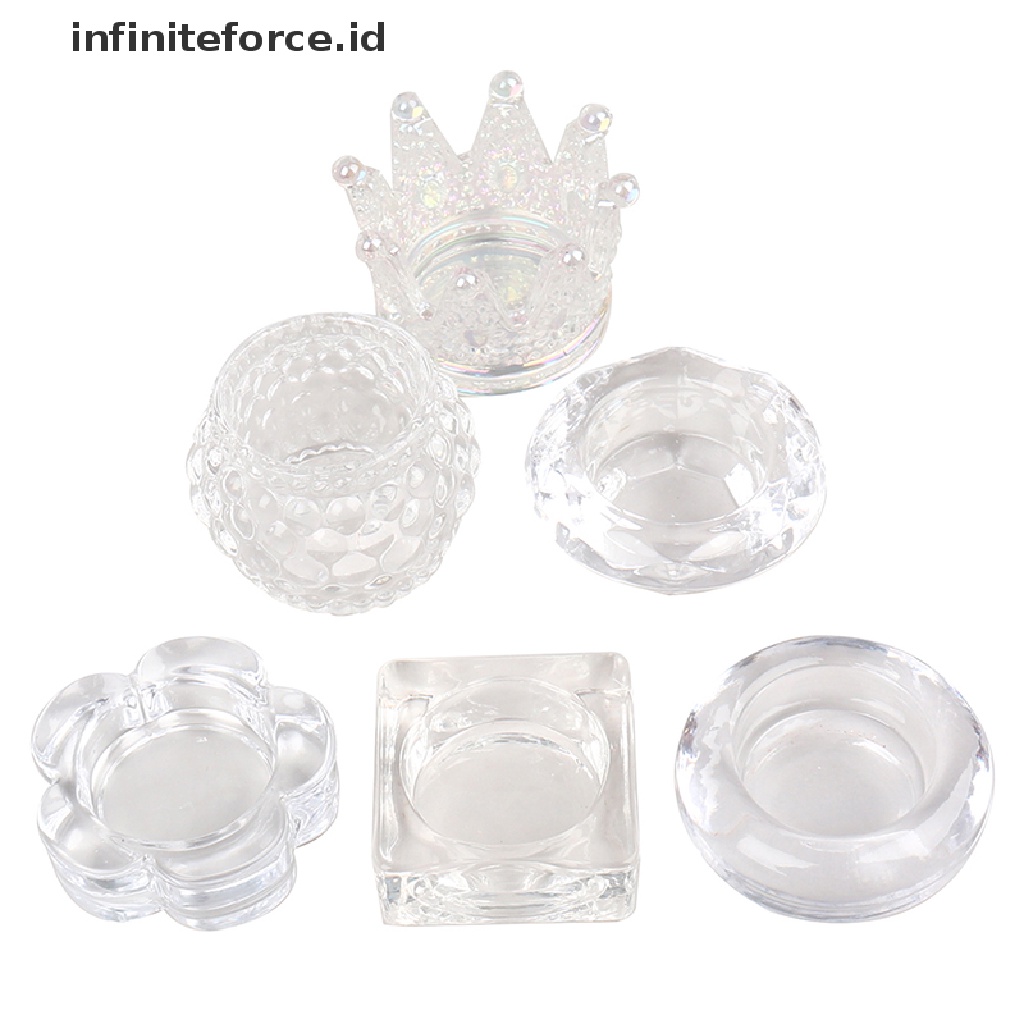 (infiniteforce.id) Mangkok Kaca Kristal Mini Holder Cairan Nail Art