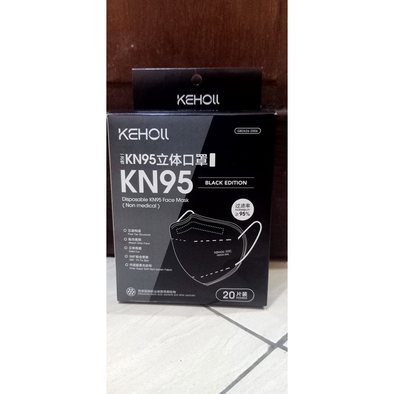 MASKER KN95 KEHOLL HITAM/BLACK