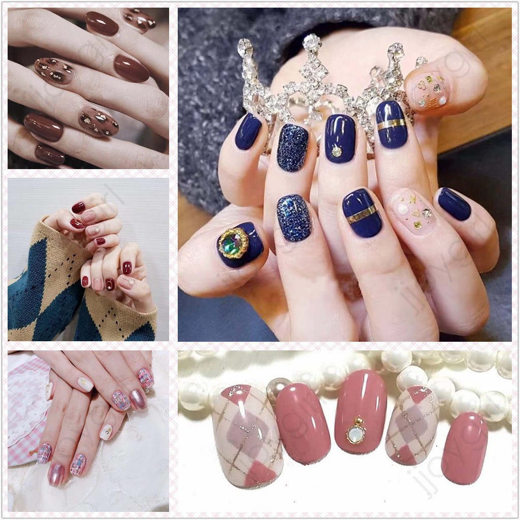 DA171-185 nail sticker 3D Finger Nail Sticker DIY Nail Art Self-adhesive False Nail Sticker Waterproof Manicure