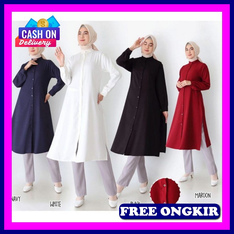 Atasan Muslim Wanita Kekinian Tunik Cewek Terbaru 2023 Buju Perempuan Muslim Bju Tunik Wanita Murah 