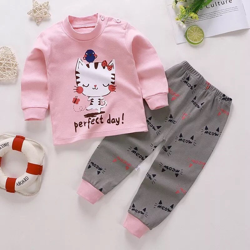 Hansen Gallery  COD Setelan Baju Tidur Anak Baju Jumper Pyama Anak Korea Import HG 018