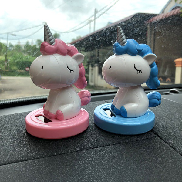 Pajangan Dashboard Mobil SOLAR POWER LITTLE PONY UNICORN Biru dan Pink