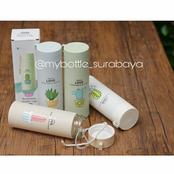 Jual Minimal Pcs Botol Kaktus Kaca Tumbler Kaktus Kaca Pakai Box