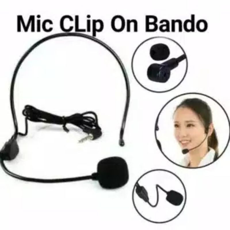 Mic Clip On BANDO Kepala - Microphone Youtuber Gamer Vlog Audio Microphone