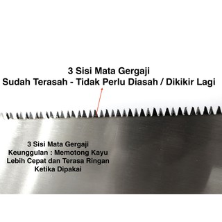  Gergaji  Tangan 3 Mata Handsaw GODWIN  Untuk Kayu  