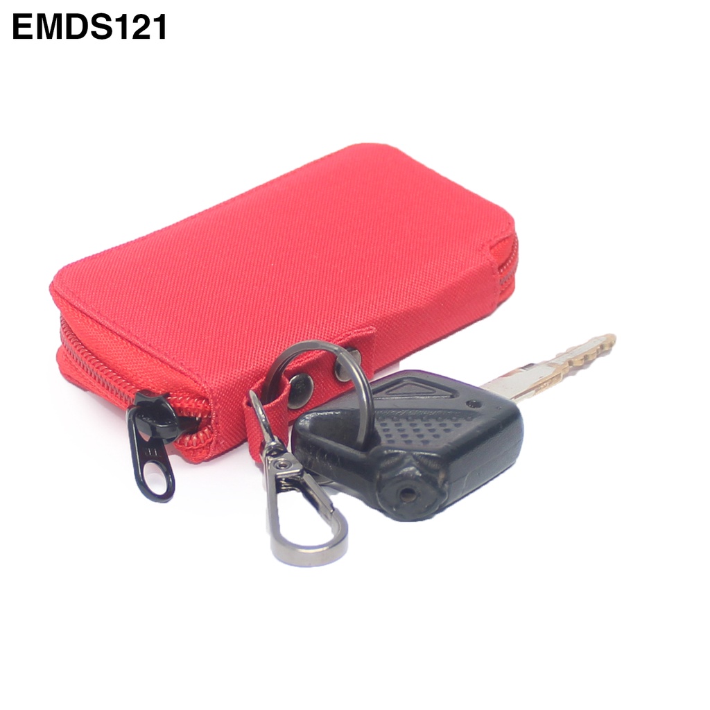 EMDS121 Gantungan Kunci Remote motor mobil keyless Dompet STNK - MERAH