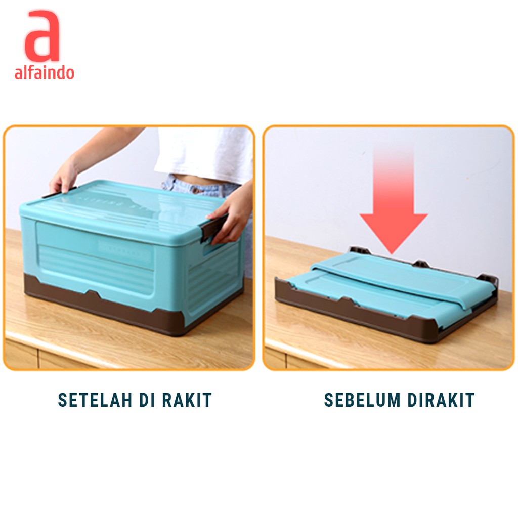 Alfaindo Kotak Penyimpanan Plastik Box Container Lipat Serbaguna Portable Kotak Storage Organizer