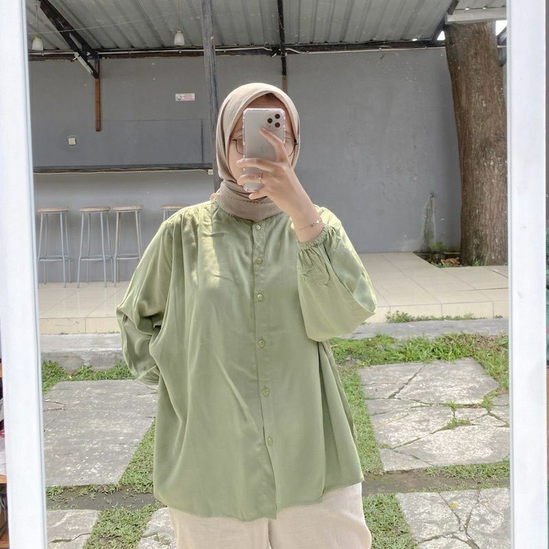 KEMEJA WANITA HEVA BLOUSE BAHAN CRINKLE AIRFLOW PREMIUM