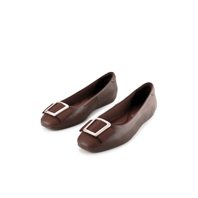 SEPATU FLAT WANITA HUSH PUPPIES ORIGINAL CASUAL KULIT ASLI COKLAT HW40