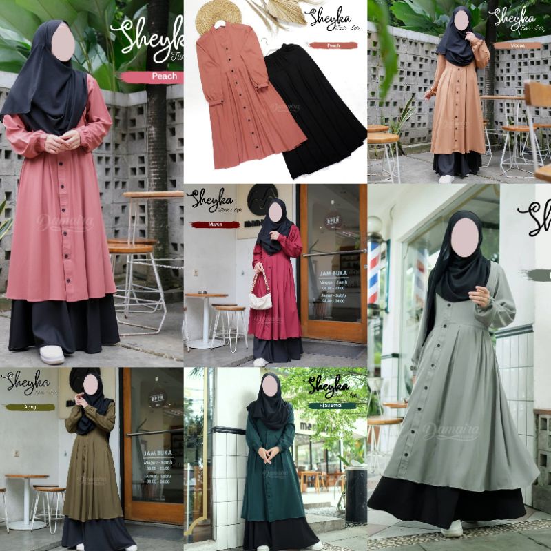 Set Tunik dan rok Sheyka by Damaira Hijab