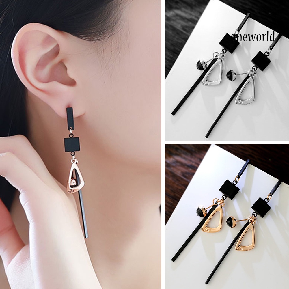 OW@ Women's Fashion Geometric Long Drop Ear Stud Earrings Charming Jewelry Gift