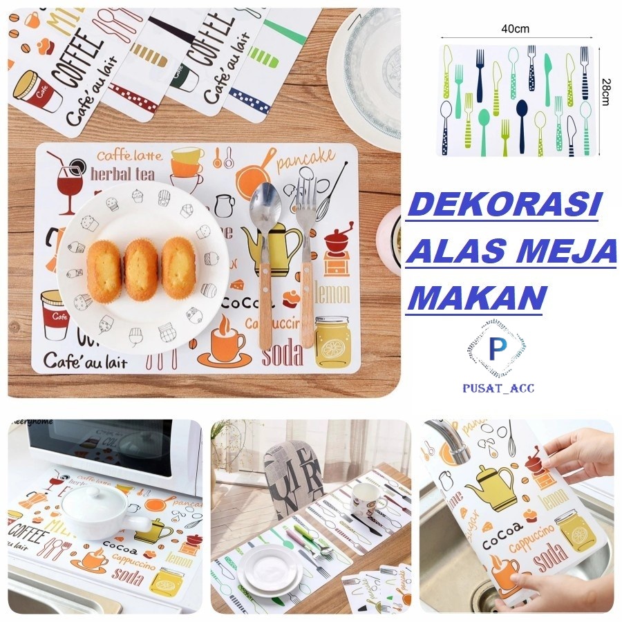 DM20-Tatakan Piring Anti Panas Alas Piring Meja Makan PVC