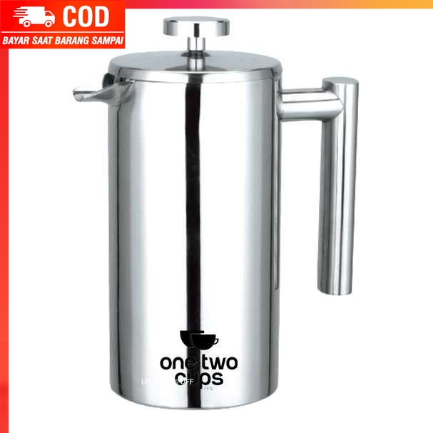 (100% BARANG ORI) One Two Cups French Press Coffee Maker Pot Stainless Steel - FP1L