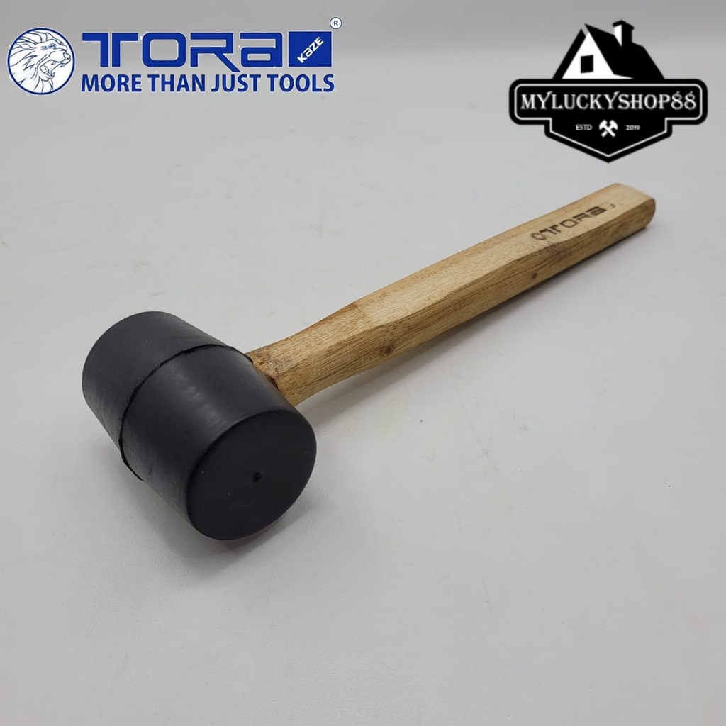 Palu Karet Gagang Kayu Tora 8 OZ Rubber Hammer Wooden Handle 8OZ