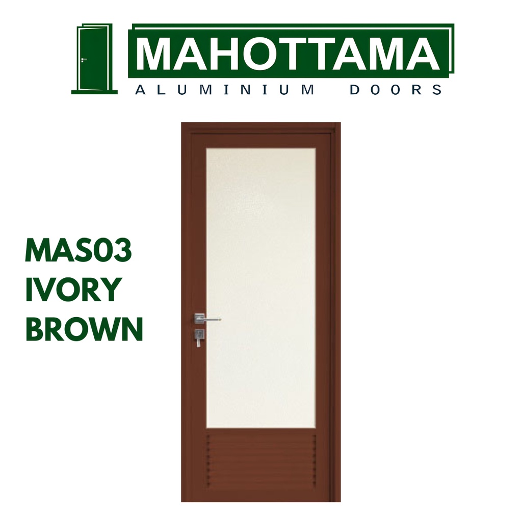Pintu Aluminium Swing Kamar Mandi Murah Sliding Door Kamar Tidur Anti Rayap Anti Karat Baja Kusen Rumah-Ivory Brown