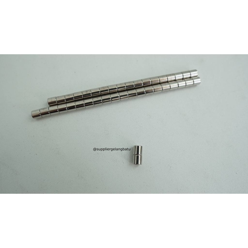 Aksesoris stopper magnet 5mm silver bahan rangkai gelang kalung tali