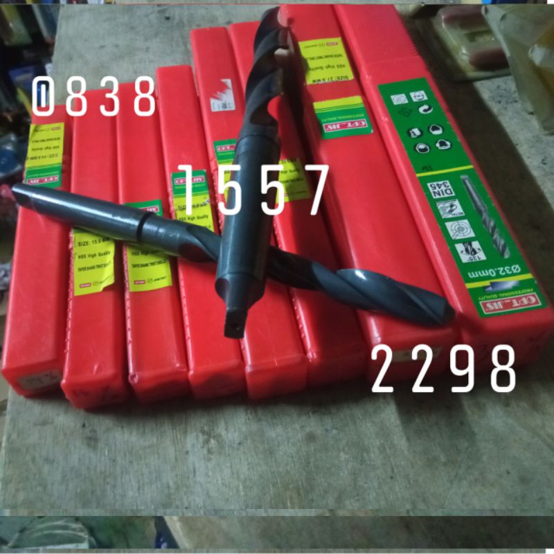 Mata bor besi 21mm HSS Taper Shank Twist Drill Mata bor hss model kones 21 mm merk OPT
