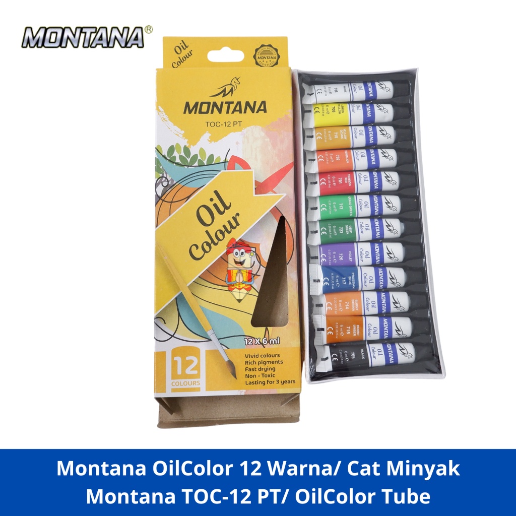 

Montana OilColor 12 Warna/ Cat Minyak Montana TOC-12 PT/ OilColor Tube