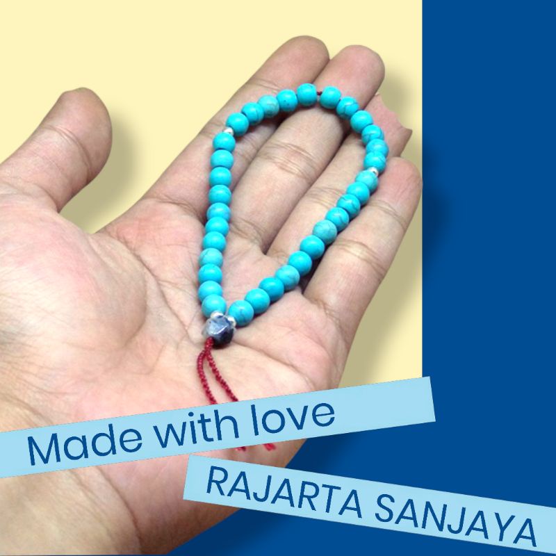 Tasbih 33 Butir Batu Pirus Persia 6 Mm