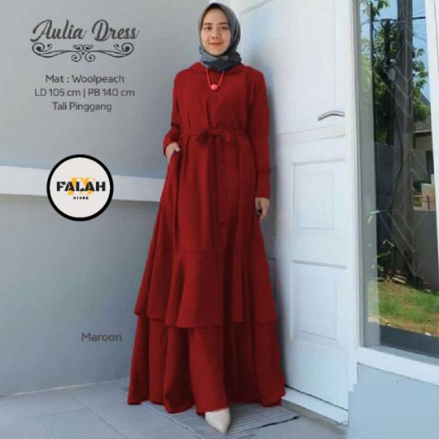 Dress Aulia Matt Wolfis - Dress Muslim Dewasa Dengan Tali Pinggang By Falah