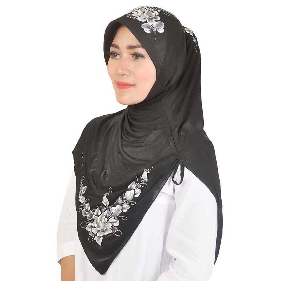 Jilbab Casual Wanita Muslimah Java Seven HITAM AS SPANDEX JS 1040