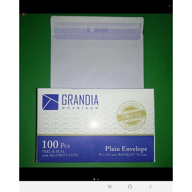 

amplop putih grandia 95 × 152 mm harga untuk 4 lembar