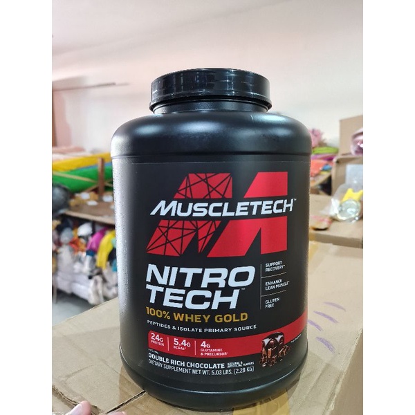 muscletech Nitrotech whey gold 5lbs whey protein susu gym fitness  on gws gold standard