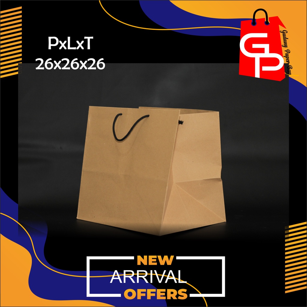 

PAPERBAG 26x26x26 PxLxT tas kado paper bag souvenir godybag craft tumpeng mini papercraft surabaya grosir kemasan tas kertas tas coklat polos brownis tas nasi boxnasi bento boxbento tas nasi kotak tasbento tasbox tas nasi