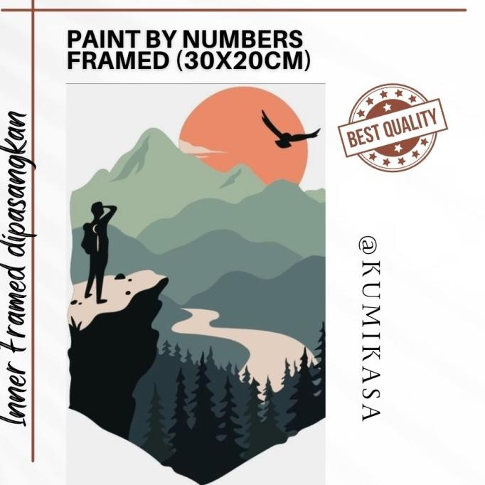 

DIY painting by number 30x20 kerajinan tangan - Mountain Traveller