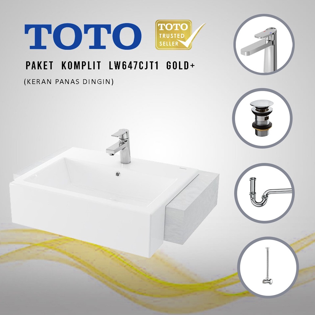 WASTAFEL TOTO LW647CJT1 PAKET GOLD+ / WASHTAFEL TOTO KOMPLIT SET 647