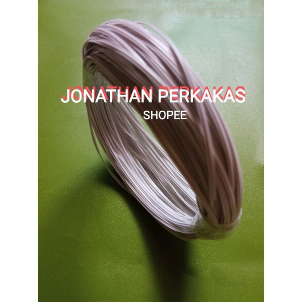 magic twist tie warna putih/25meter tali kawat kecil lapis plastik warna putih/25meter