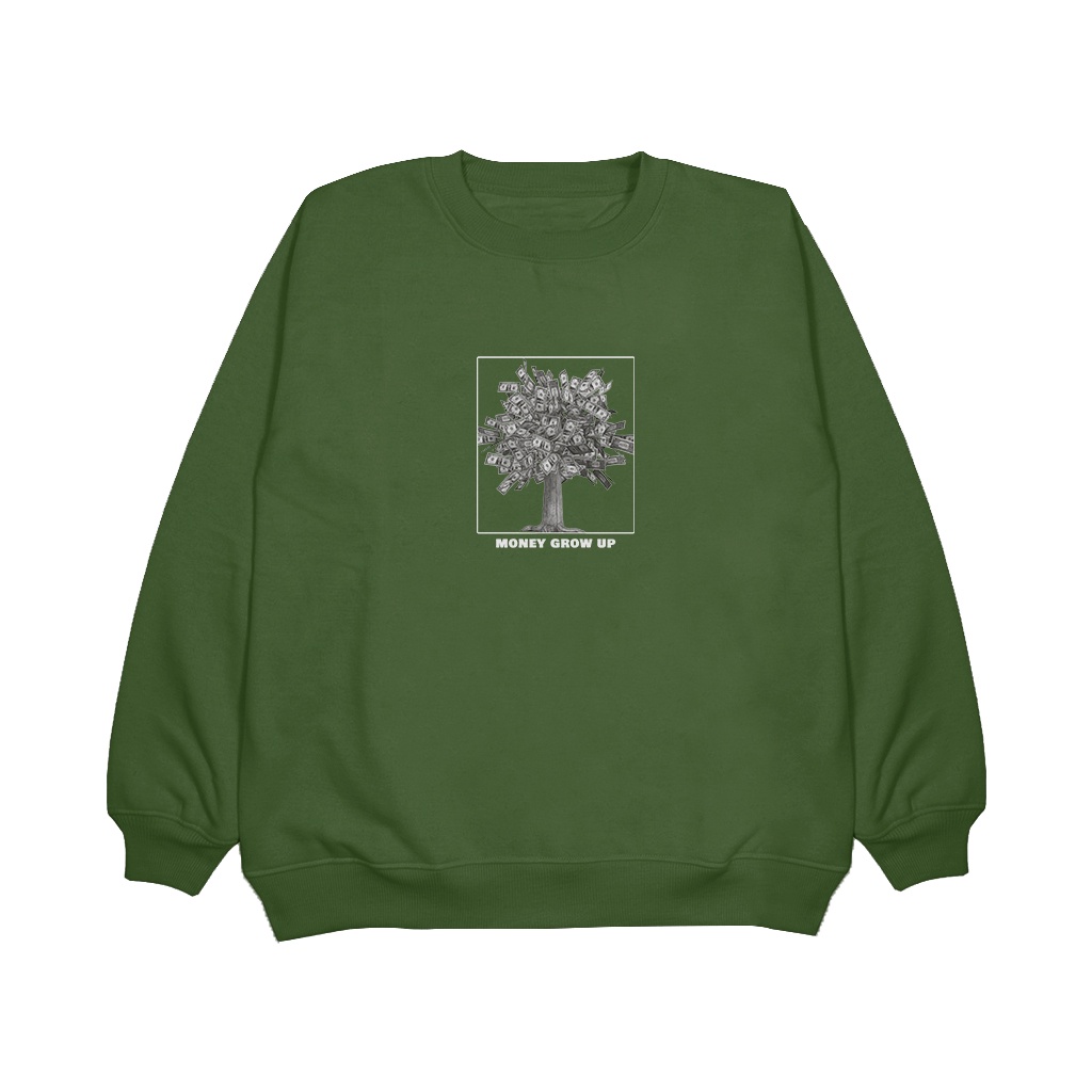 Damsshop - Sweater Crewneck ( Grow Money ) Sweatshirt Unisex Terbaru